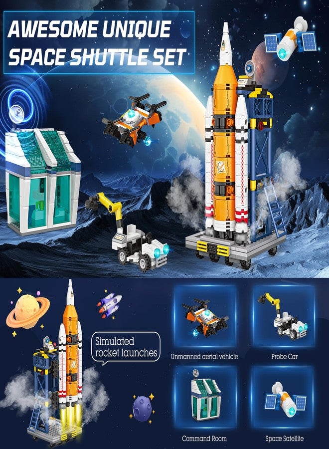 Sciencow Exploratory Building Blocks Set: 461PCS Rocket, Space Shuttle, Moon Buggy, and Satellite Kit - STEM Learning with Space Capsule - Ideal for 6-12 Year Old Boys - Image 4
